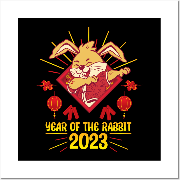 Good Luck Zodiac Happy Chinese New Year of the Rabbit Wall Art by star trek fanart and more